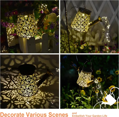 Miniatura 6 de Luces solares para regadera de jardín con luces en cascada, regalos de Navidad, regalos de jardinería de hadas para mamá, luces solares de Navidad