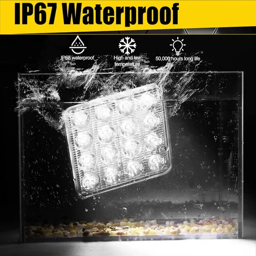 Miniatura 5 de Luces LED de trabajo para camión, 10 unidades de 4.5 pulgadas, cuadradas, de 12 V, 24 V, 48 W, 8000 lm, barra de luz todoterreno impermeable