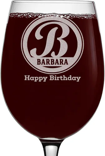 Miniatura 20 de Copa de vino personalizada sin tallo, grabada para el Día de la Madre, monograma circular, copa de vino personalizada para mamá, copas de vino