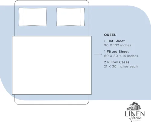 Miniatura 6 de Linen Home Juego de sábanas 100% de percal de algodón, fresco, ligero, sólido, tamaño queen, 4 piezas, 1 sábana encimera, 1 sábana ajustable, 06