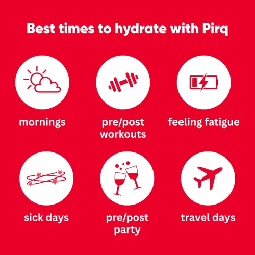 Miniatura 5 de Pirq Hydration - Fruit Punch - Paquetes de polvo de hidratación Mezcla de bebida con electrolitos Curcumina Vitaminas B Cero azúcar Apto