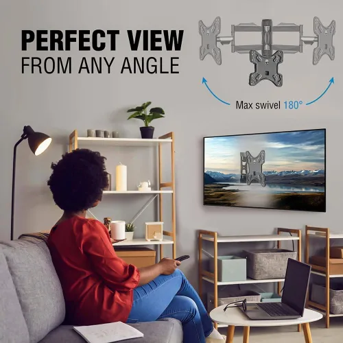 Miniatura 7 de Soporte de pared articulado de movimiento completo para televisores de 14 a 42 pulgadas, soporte de TV de esquina con extensión giratoria