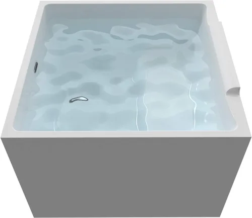 Miniatura 3 de HEATGENE Bañera de acrílico independiente de 39 pulgadas, bañera de remojo contemporánea, fácil de instalar, con certificación UPC, drenaje cromado