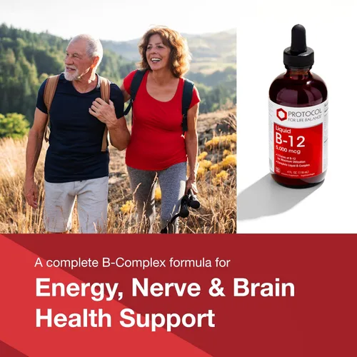 Miniatura 3 de PROTOCOL FOR LIFE BALANCE Liquid B-12 5,000mcg - Soporte del sistema nervioso - con vitaminas B - Líquido de vitamina B vegano y sin lácteos - 4