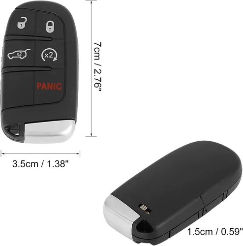 Miniatura 7 de X AUTOHAUX Funda de repuesto para llavero de automóvil, color negro, M3N-40821302 para Jeep Grand Cherokee 2014-2020 Compass 2017 Renegade 2016-2018