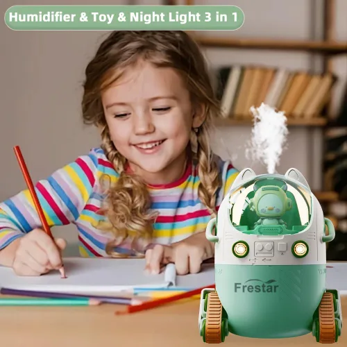 Miniatura 5 de Mini humidificador USB de 7.4 fl oz con luz nocturna LED, pequeño y lindo humidificador en adorable muñeca para niños, plantas, dormitorio, oficina