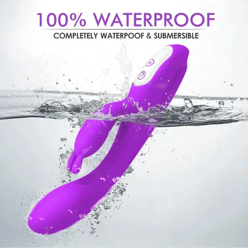 Miniatura 4 de Vibrador Rabbit G Spot con función de calefacción y orejas de conejo para estimulación del clítoris y punto G, consolador impermeable con 9 potentes