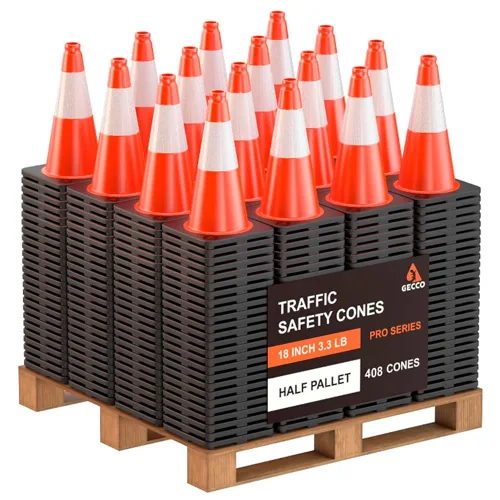 Miniatura 7 de GECCO ™ Paquete de 10 conos de tráfico naranjas pequeños de 18 pulgadas, 3.3 libras, conos de seguridad, conos naranjas, conos de estacionamiento