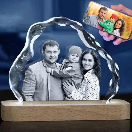 Miniatura 14 de Foto de Cristal 3D, Regalos Personalizados de Navidad para Mujeres, Esposa, Ella, Él, Hombres, Marido, Regalos de Fotos Personalizados, Cumpleaños