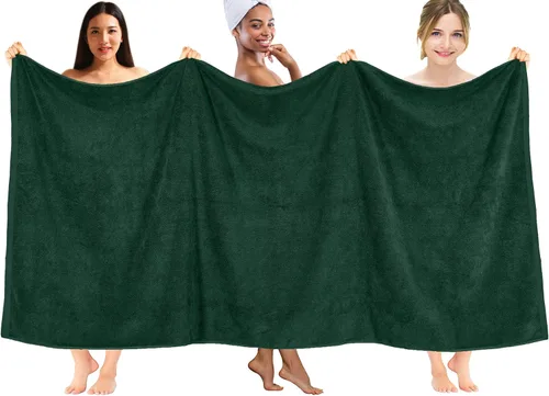 Miniatura 263 de DAN RIVER Paquete de 2 sábanas de baño de 35x70 pulgadas, sábanas de baño jumbo acanaladas para adultos, toallas grandes gruesas y absorbentes