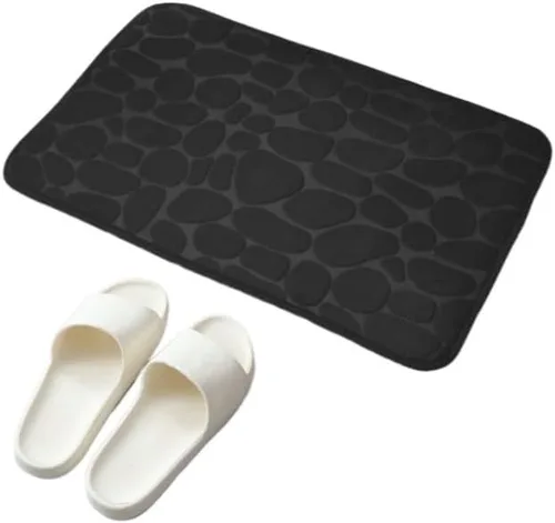 Miniatura 9 de Alfombra antideslizante de Baño con Relieve de Adoquines, Alfombras Antideslizantes En Lavabo, Alfombra De Suelo Lateral De Bañera, Felpudo De