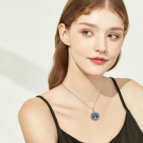 Miniatura 4 de Odinstone Collar de árbol de la vida, colgante de plata de ley para mujer, collar de árbol genealógico, joyería para mamáesposaabuela