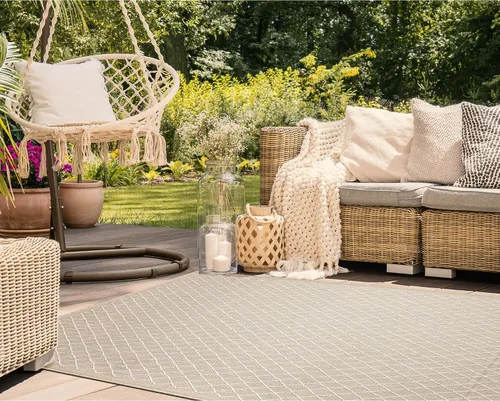 Miniatura 13 de Liora Manne Carmel - Alfombra tejida de perfil bajo de fácil cuidado para interiores y exteriores, color aguamarina, 6 pies 6 pulgadas x 9 pies 4