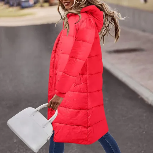 Miniatura 2 de Coats Women Impermeable Womens Thickened Down Jacket Long Winter Coat Hooded Jacket