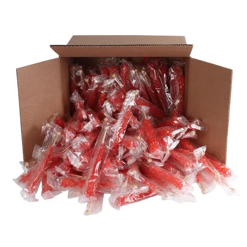 Miniatura 99 de Palitos de caramelo de roca extragrandes: 12 paletas de cereza rosa – envueltas individualmente – Palitos de caramelo de roca de cristal