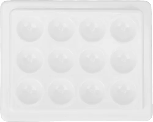 Paleta de pintura de porcelana, suave y reutilizable de 12 pocillos, paleta de pintura de acuarela de color blanco puro con cubierta para artistas