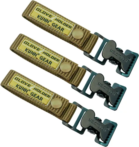 KUNN Clips para guantes para trabajo, correa portaguantes de cinturón de seguridad para construcción, bomberos, paquete de 1/paquete de 2 Caqui-3