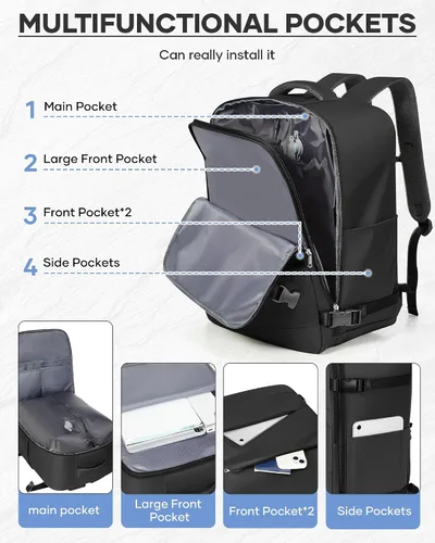 Miniatura 7 de Mochila de Viaje con Sellado al Vacío y Bomba, Mochila Grande de Transporte con Vacío para Hombres y Mujeres, Mochila de Viaje de Compresión al