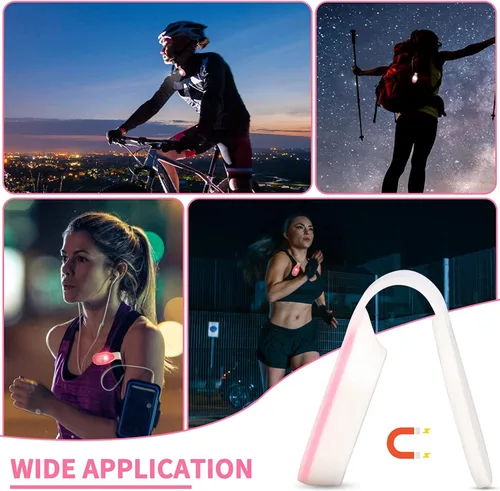 Miniatura 7 de Luz nocturna de lactancia con clip, recargable, luz de enfermera, manos libres, linternas LED para correr, mascotas, emergencia al aire libre (rosa)