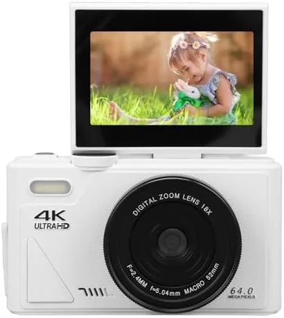 Miniatura 10 de Cámara digital de 64 MP con vlogging 4K y zoom de 18X, pantalla abatible compacta para niños y niñas