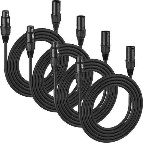 MFL. Cable DMX flexible de 6.6 pies, señal de 3 pines, XLR macho a hembra, cable para iluminación de escenario, luces de DJ, impedancia de 110
