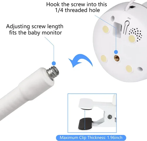 Miniatura 6 de Soporte para monitor de bebé con cuello de cisne para Motorola, Owlet, VAVA, Arlo Baby Monitor y la mayoría de cámaras de seguridad universales