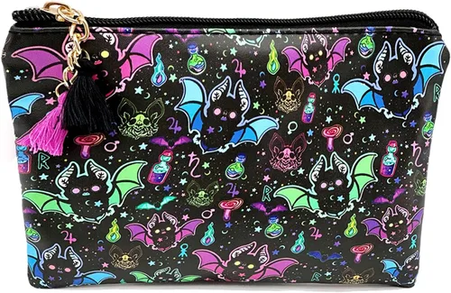 Miniatura 13 de Bonita bolsa pequeña de cosméticos, mini bolsa de maquillaje para mujeres y niñas, bolsa pequeña de aseo de viaje de cuero PU, organizador