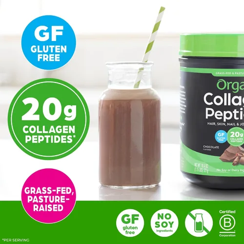 Miniatura 3 de Orgain - Polvo de péptidos de colágeno hidrolizado para mujeres y hombres, chocolate, 20g de colágeno alimentado con pasto - Suplemento de apoyo
