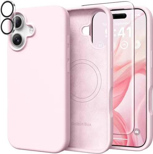 Miniatura 33 de GolbinBox Funda magnética para iPhone 17, compatible con MagSafe, cubierta de silicona integrada para control de cámara, funda de silicona líquida a