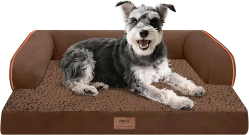Miniatura 51 de Cama ortopédica impermeable para perros pequeños, cama para perros de tamaño mediano, cómoda cama para mascotas y gatos con lados, funda extraíble
