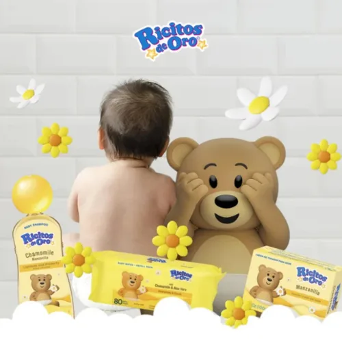 Miniatura 4 de Ricitos de Oro Toallitas para bebé toallitas para bebé con extracto de manzanilla y aloe vera 80 cont.