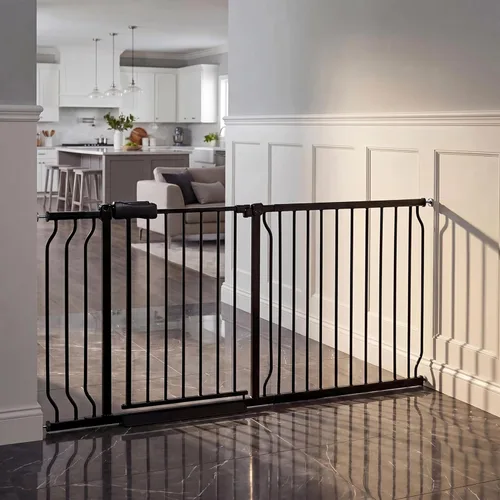 Miniatura 30 de Puerta de bebé para escaleras y puertas, puertas para perros de 29 a 34 pulgadas para la casa, puerta para mascotas de interior montada a presión