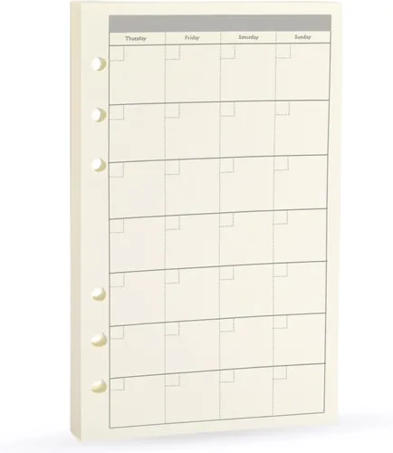 Miniatura 23 de Insertos de planificador A5, recargables para repuestos Filofax, arphia, 6 anillas, puntos, líneas, cuadrículas, lisos, 80 hojas/160 páginas para un