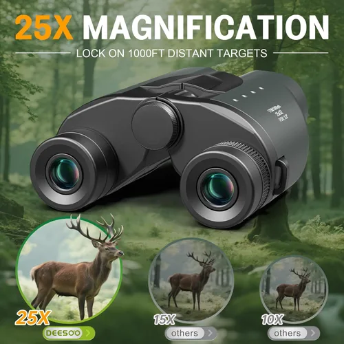 Miniatura 2 de Binoculares compactos de 25 x 32 pulgadas para adultos y niños, binoculares de alta potencia, para observación de aves, ligeros, tamaño pequeño