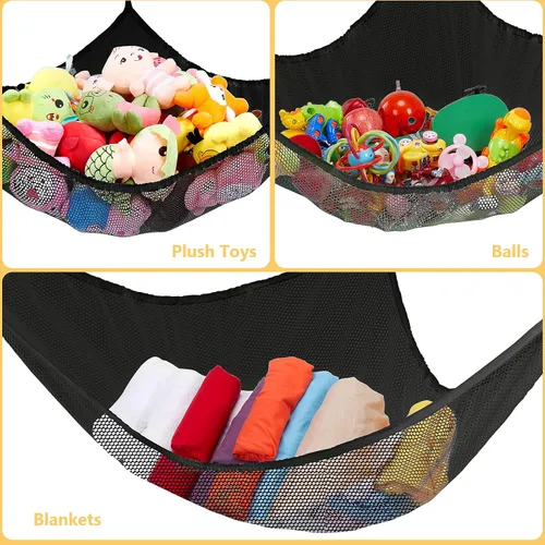 Miniatura 4 de Red o hamaca para animales de peluche, red de animales de peluche, hamaca de red de juguetes jumbo para animales de peluche, esquina de pared