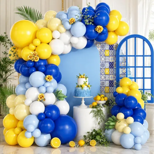 Miniatura 11 de Kit de arco de guirnalda de globos de cereza azul y rojo, globos largos para niñas, cumpleaños, ella es cereza en la parte superior, baby shower