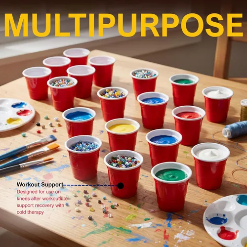 Miniatura 4 de WHISC Vasos de chupito desechables rojos, 2 onzas, paquete de 100 vasos de chupito de plástico a granel para fiestas, gelatinas, degustaciones
