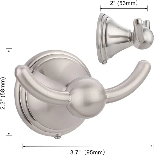 Miniatura 2 de Asidrama Ganchos para toallas de baño, ganchos de níquel satinado cepillado para cocina, ducha, puerta, montaje en pared, exquisitos ganchos