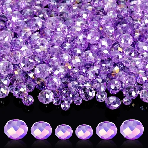 Miniatura 10 de WILLBOND 600 cuentas de cristal para hacer joyas, atrapasoles a granel, piedras preciosas sueltas para el día de San Valentín, vacaciones Verde