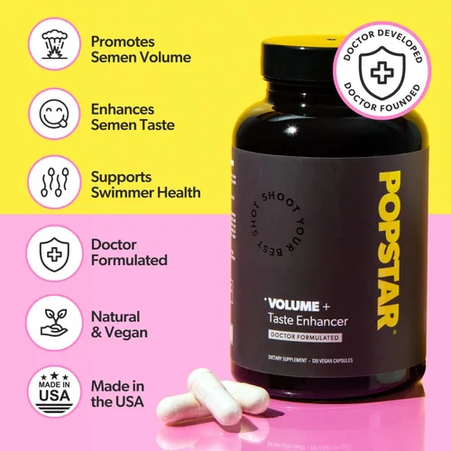 Miniatura 2 de POPSTAR Labs Semen Booster Volumen - Suplemento de salud y fertilidad para hombres - Formulado por médicos para aumentar el volumen de carga