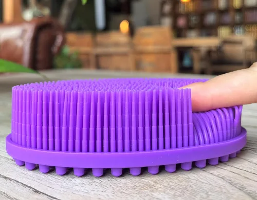 Miniatura 22 de Cepillo sensorial prémium para niños o autismo, limpiador corporal de silicona suave, 2 en 1, cepillos sensoriales para terapia ocupacional, esponja