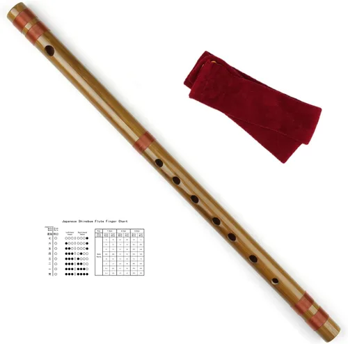 Miniatura 8 de Flauta Shinobue japonesa de 7/8 Hon, flauta de bambú hecha a mano, instrumento musical (Negro 7Hon)