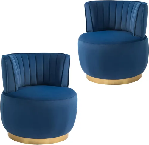 Miniatura 17 de Silla giratoria de terciopelo, sillón giratorio tapizado de 360 grados, moderno y cómodo sillón redondo para sala de estar pequeña, dormitorio
