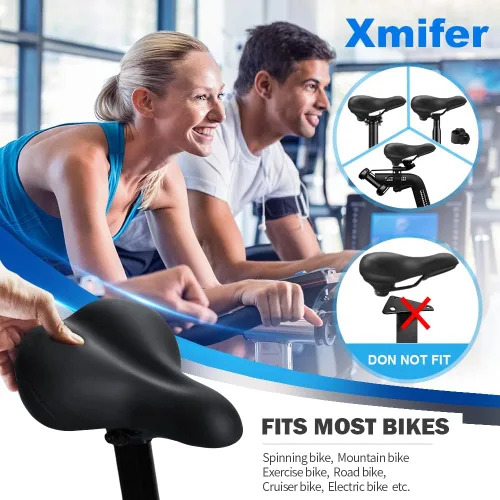 Miniatura 8 de Asiento de Bicicleta Extragrande, Asiento de Bicicleta Cómodo - Sillín de Bicicleta de Repuesto Universal - Asiento de Bicicleta de Cuero