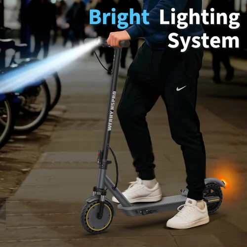 Miniatura 7 de WERHY H5PRO Scooter eléctrico con doble suspensión, motor sin escobillas de 350 W y 19 MPH, 15 millas de largo alcance, neumáticos sólidos de 8.5