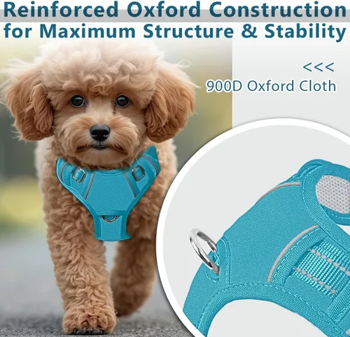 Miniatura 2 de BARKBAY Arnés Oxford sin tirones para perro con bolsillo para etiqueta de identificación, resistente, reflectante, fácil control para perros grandes