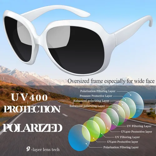 Miniatura 198 de Joopin Lentes de sol de gran tamaño para mujer, polarizados, grandes, para conducción, protección UV, grandes sombras
