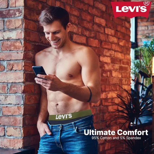 Miniatura 3 de Levi's Ropa interior para hombre, paquete de 7 calzoncillos tipo bóxer para hombre de algodón elástico