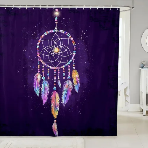 Miniatura 17 de Cortina de baño con temática del universo cósmico de galaxia, juego de cortina de ducha de cielo nocturno estrellado para niños y adultos, cortina