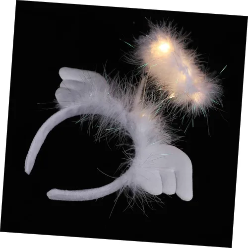 SHERCHPRY 4pcs Angel Headband Glowing Headdress Decor Angel Themed Headband Furry Hairband Angle Wing Headband Angel Headband Prop Glowing Hairband